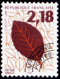  Feuilles d'arbres préoblitéré <br>Hêtre