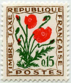  Timbre taxe <br>«Coquelicot»