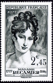  Madame Récamier ( Timbre N° 875 de 1950 ) 