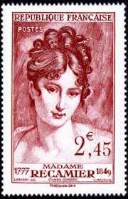  Madame Récamier ( Timbre N° 875 de 1950 ) 