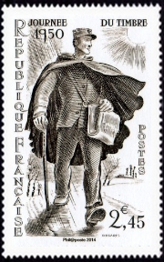 Journée du timbre - facteur - ( Timbre N° 863 de 1950 )