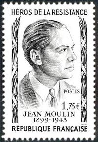 Jean Moulin (1899-1943) Timbre N° 1100 de 1957