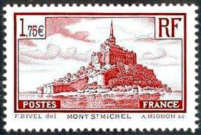  Mont St Michel ( Timbre N° 260 de 1929-31 ) 