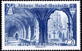 Abbaye de Saint-Wandrille ( timbre N° 842 de 1949 )