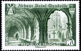  Abbaye de Saint-Wandrille ( timbre N° 842 de 1949 ) 