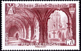  Abbaye de Saint-Wandrille ( timbre N° 842 de 1949 ) 