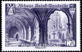 Abbaye de Saint-Wandrille ( timbre N° 842 de 1949 )