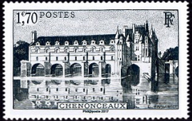 Chenonceaux ( tmbre N° 611 de 1944 )