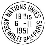 Oblitération 1er jour à Paris au Palais de Chaillot le 6 novembre 1951