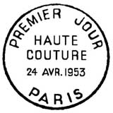 Oblitération 1er jour à Paris le 24 avril 1953