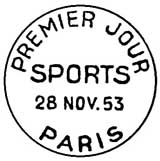 Oblitération 1er jour à Paris le 28 novembre 1953