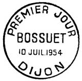 Oblitération 1er jour à Dijon le 10 juillet 1954
