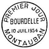 Oblitération 1er jour à Montauban le 10 juillet 1954