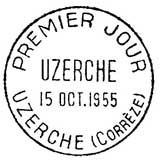 Oblitération 1er jour à Besançon et Lyon le 12 juin 1955