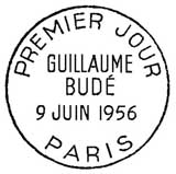 Oblitération 1er jour à Paris le 9 juin 1956