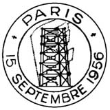 Oblitération 1er jour à Paris et Strasbourg le 15 septembre 1956