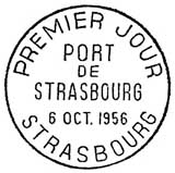 Oblitération 1er jour à Strasbourg le 6 octobre 1956