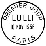 Oblitération 1er jour à Paris le 10 novembre 1956
