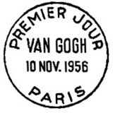 Oblitération 1er jour à Paris le 10 novembre 1956