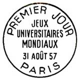 Oblitération 1er jour à Paris et Antony le 31 aout 1957