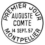 Oblitération 1er jour à Paris et Montpellier le 14 septembre 1957