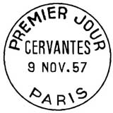 Oblitération 1er jour à Paris au Salon de l'enfance le 9 novembre 1957