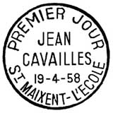 Oblitération 1er jour à Saint-Maixent le 19 avril 1958