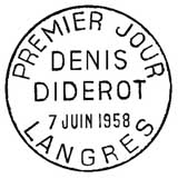 Oblitération 1er jour à Langres le 7 juin 1958
