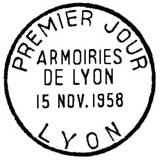 Oblitération 1er jour à Lyon le 15 novembre 1958