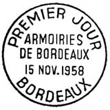 Oblitération 1er jour à Bordeaux le 15 novembre 1958