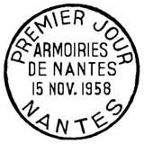 Oblitération 1er jour à Nantes le 15 novembre 1958