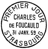 Oblitération 1er jour à Strasbourg le 31 janvier 1959
