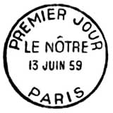 Oblitération 1er jour à Paris le 13 juin 1959