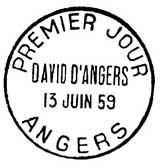 Oblitération 1er jour à Angers le 13 juin 1959