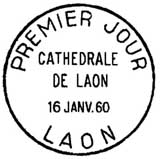 Oblitération 1er jour à Laon le 16 janvier 1960