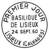 Oblitération 1er jour à Lisieux le 17 septembre 1960 