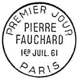 Oblitération 1er jour à Paris le 1 juillet 1961