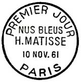 Oblitération 1er jour à Paris le 10 novembre 1961
