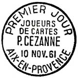 Oblitération 1er jour à Aix-en-Provence le 10 novembre 1961