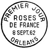 Oblitération 1er jour à Orléans le 8 septembre 1962
