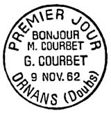 Oblitération 1er jour à Ormans le 9 novembre 1962