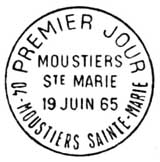 Oblitération 1er jour à Moustier le 19 juin 1965