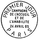 Oblitération 1er jour à Paris le 24 avril 1965