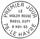 Oblitération 1er jour à Le Havre et Paris le 6 novembre 1965