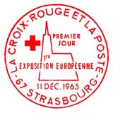 Oblitération 1er jour à Strasbourg et Cagnes-sur-Mer le 11 décembre 1965