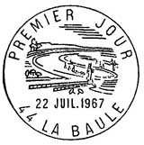 Oblitération 1er jour à La Baule le 22 juillet 1967