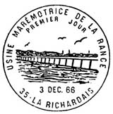 Oblitération 1er jour à Saint-Servan et Le Richardais le 3 décembre 1966