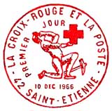 Oblitération 1er jour à Saint-Etienne le 10 décembre 1966