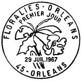 Oblitération 1er jour à Orléans le 29 juillet 1967