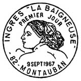 Oblitération 1er jour à Montauban le 9 septembre 1967